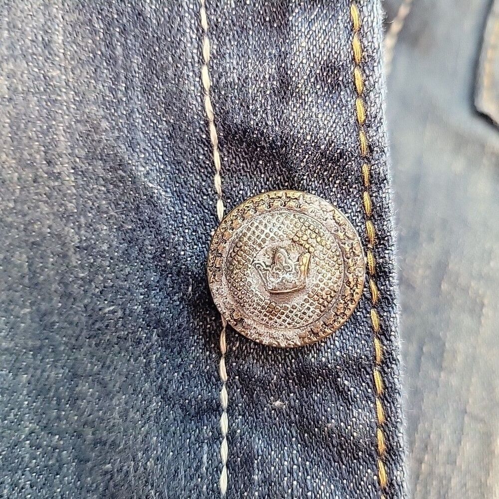 Royal Premium Womens Denim Vest Size Medium LOOK Verdigris on Buttons - Picture 10 of 11